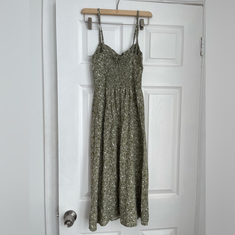 Reformation Green Floral Dress